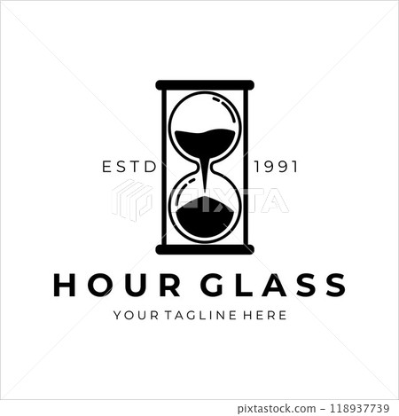 hourglass vintage logo vector illustration design 118937739