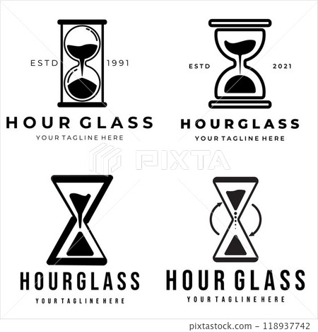 set of hourglass vintage logo vector illustration design set of hourglass vintage logo vector illustration design 118937742