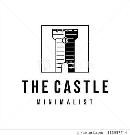 castle line art vintage vector logo illustration design castle line art vintage vector logo illustration design 118937744