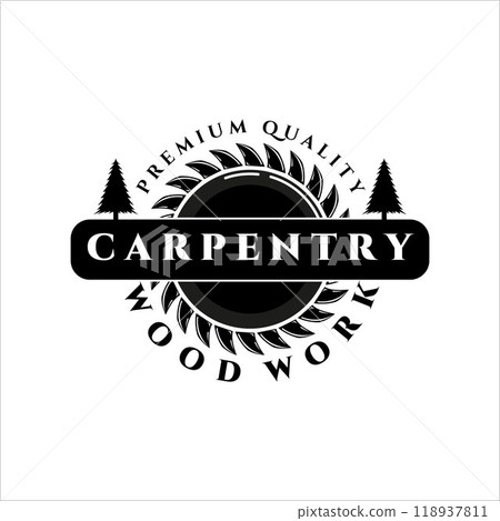 carpenter logo vector vintage illustration design 118937811