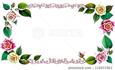 Background material with scattered roses 118937962