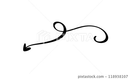 Curved Wavy Arrow. Simple Vector Illustration for Design Projects Curved Wavy Arrow. Simple Vector Illustration for Design Projects 118938107