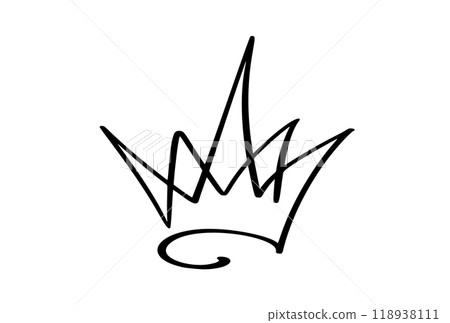 Doodle hand drawn vector crown Doodle hand drawn vector crown 118938111
