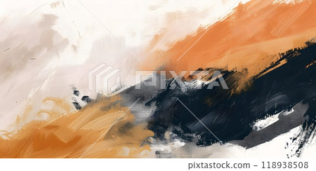 Dynamic Abstract Background Black White Brown Design with Layered Bold Brush Strokes and Textural Details 118938508