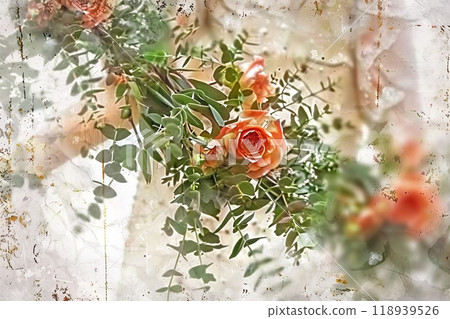 Charming valentine s day greeting card featuring a delicate floral design in soft colors Charming valentine s day greeting card featuring a delicate floral design in soft colors 118939526