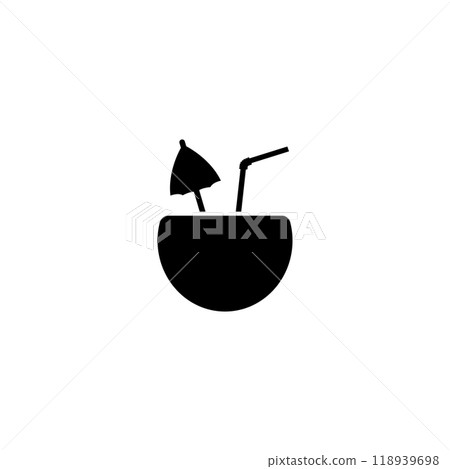 Tropical coconut drink icon, perfect for summer vacation and relaxation Tropical coconut drink icon, perfect for summer vacation and relaxation 118939698