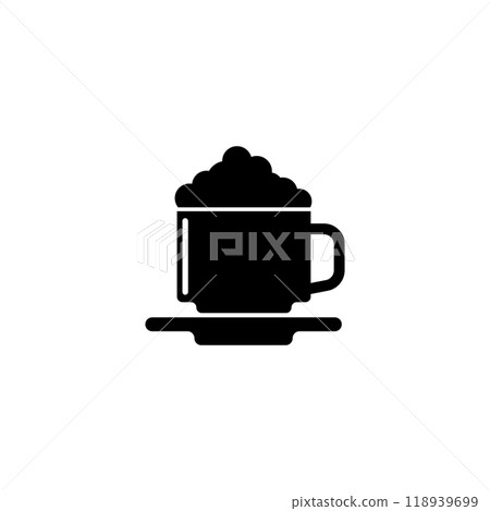 Cozy cappuccino cup icon. Perfect for cafe menus, beverage lists, and coffee lovers 118939699