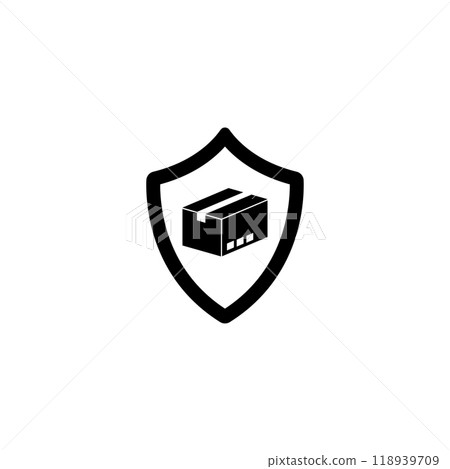 Parcel Box Protection, Safe Delivery, Safety Shipping. Flat Vector Icon illustration. Simple black symbol on white background. Parcel Box Protection sign design template for web and mobile UI element. Parcel Box Protection, Safe Delivery, Safety Shipping. Flat Vector Icon illustration. Simple black symbol on white background. Parcel Box Protection sign design template for web and mobile UI element. 118939709