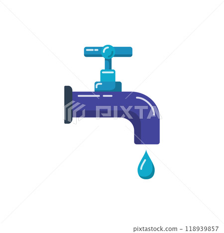 Water tap icon in flat style - Stock Illustration [118939857] - PIXTA