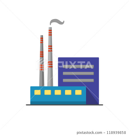 Coal power plant icon in flat style Coal power plant icon in flat style 118939858