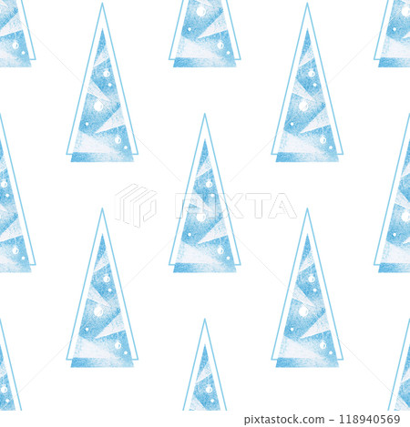 Seamless pattern with stencil Christmas trees. 118940569