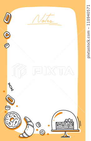 Planner template with sweets. Planner template with sweets. 118940571