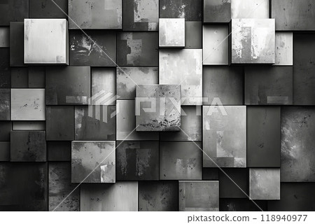 Black and white abstract background with squares 118940977