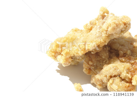 Fried chicken photographed on a white background 118941139