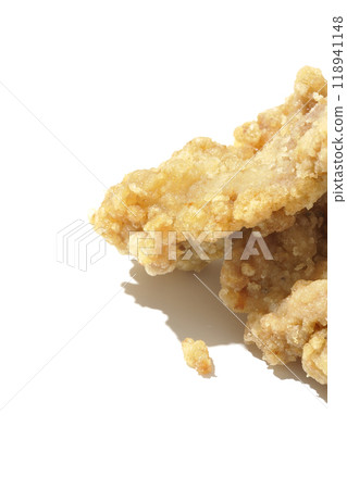 Fried chicken photographed on a white background 118941148