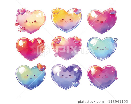 Heart watercolor with expression 118941193