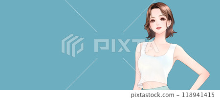 婦女和女孩插畫素材 118941415