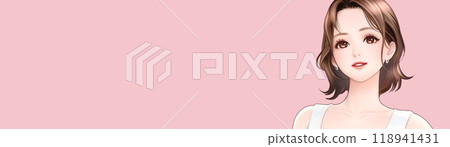 婦女和女孩插畫素材 118941431