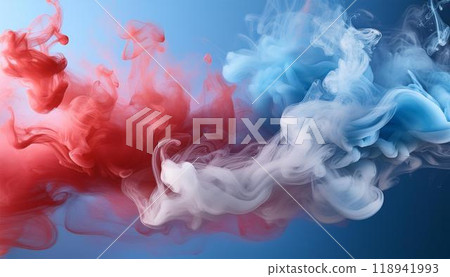 hanging smoke with red and blue with pastel background 118941993