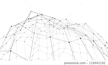 Technology abstract background. Abstract Plexus mesh geometric background. Triangles connected by lines. Minimalist mesh backdrop. Abstract polygonal shape. 118942192