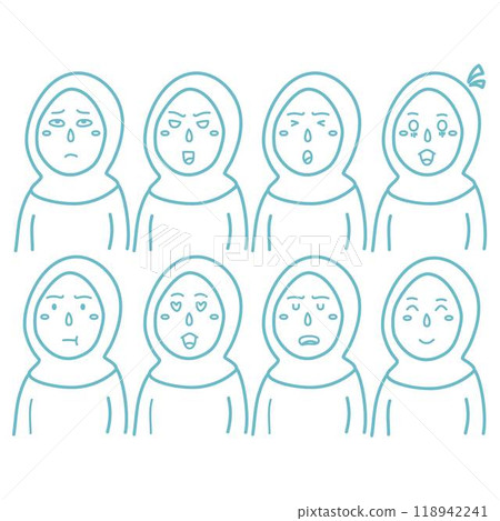 woman wearing hijab showing emotions 118942241