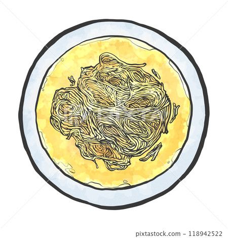 鹽拉麵的手寫筆畫風格插畫 鹽拉麵的手寫筆畫風格插畫 118942522