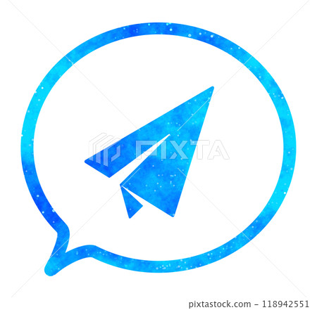 Blue starry sky | Paper plane icon speech bubble Blue starry sky | Paper plane icon speech bubble 118942551
