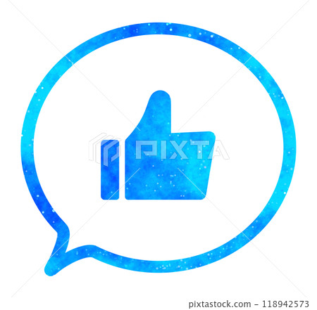 Blue starry sky | Good mark speech bubble Blue starry sky | Good mark speech bubble 118942573