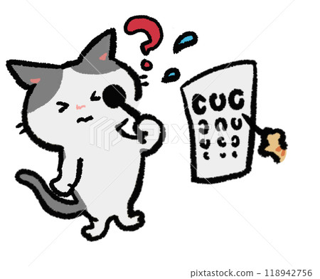 貓在視力測試期間看東西有困難 貓在視力測試期間看東西有困難 118942756