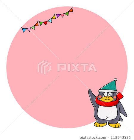 企鵝角色複製空間（圓圈粉紅色） 118943525