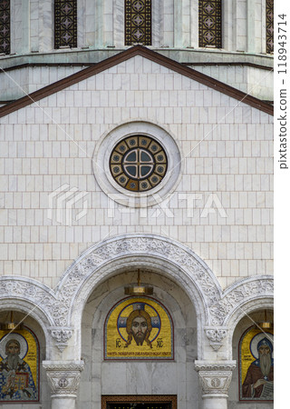 Facade of Saint Sava church, one of the biggest Orthodox Christian churches in the world in Belgrade, Serbia Facade of Saint Sava church, one of the biggest Orthodox Christian churches in the world in Belgrade, Serbia 118943714