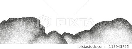 A wave of black dots with a sandy texture. An abstract, grainy background featuring a noisy gradient pattern. 118943735