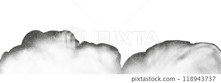 A wave of black dots with a sandy texture. An abstract, grainy background featuring a noisy gradient pattern. 118943737