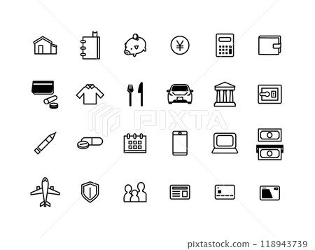 家庭預算圖示設定單色類型 118943739