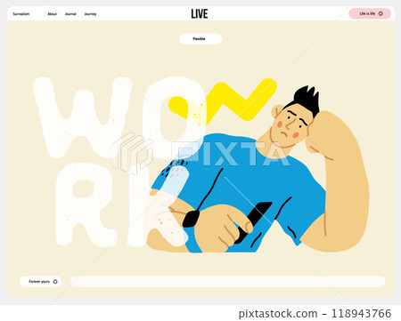 Creative Workspace: Video Conference, modern flat vector concept illustration of person engaging in virtual business meeting Connectivity, collaboration, digital interaction, remote work, productivity 118943766