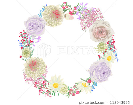 Jewel-like flower wreath Jewel-like flower wreath 118943935