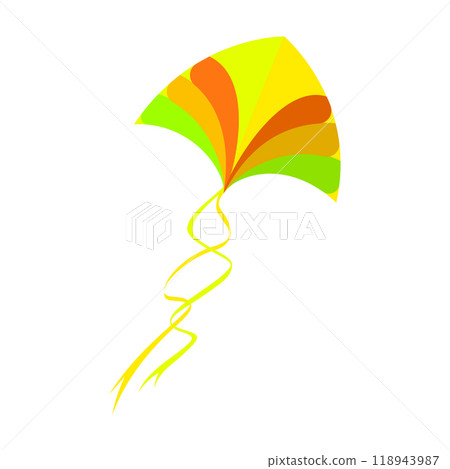 Flying kite isolated with colored pattern, ceremony hinduism 118943987