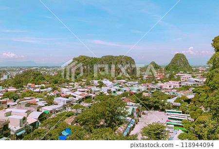 Panoramic View Of Marble Mountains (Called Ngu Hanh Son In Vietnamese) In Da Nang City, Vietnam. Panoramic View Of Marble Mountains (Called Ngu Hanh Son In Vietnamese) In Da Nang City, Vietnam. 118944094
