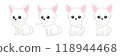 Smiling cute chihuahua paw pose set 118944468