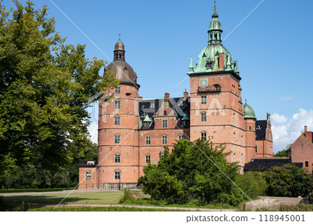 Castle of Vallo, Denmark on a sunny summer day. Royal Denmark. Castle of Vallo, Denmark on a sunny summer day. Royal Denmark. 118945001