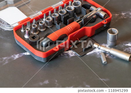 Set of work tools for various repairs. 118945299