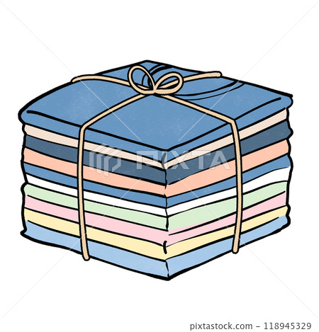 Illustration of a collection of old cloth Illustration of a collection of old cloth 118945329