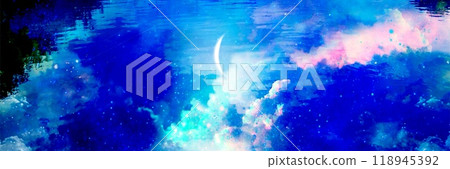 Mysterious heaven background illustration of pastel colored cumulonimbus clouds (vertical composition) 118945392