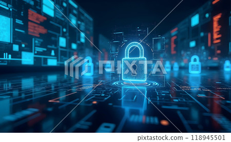 cyber security background 118945501