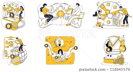 Cryptocurrency vector illustration. Cryptography, guardian, shields secrets cryptocurrency, standing as sentinel in digital fortress. Bitcoin, blockchain and cryptocurrency concepts Cryptocurrency vector illustration. Cryptography, guardian, shields secrets cryptocurrency, standing as sentinel in digital fortress. Bitcoin, blockchain and cryptocurrency concepts 118945579