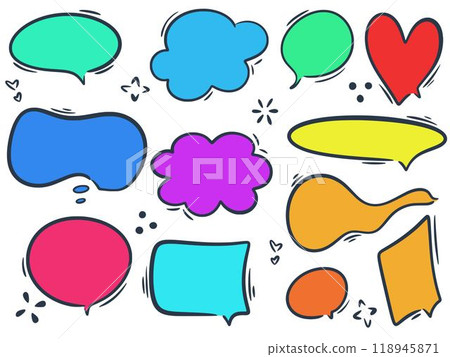 Colorful colored speech bubbles set Colorful colored speech bubbles set 118945871
