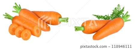 Carrot isolated on white background with full depth of field Carrot isolated on white background with full depth of field 118946111