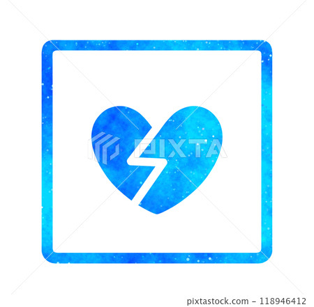 Blue starry sky | Cracked heart symbol 118946412