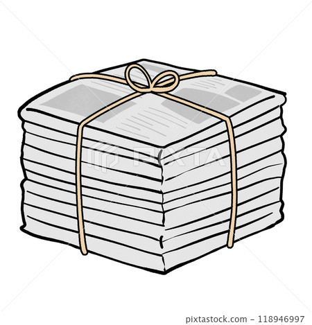 Illustration of newspapers gathered together 118946997