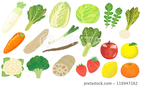 冬季食物插畫集向量素材 118947162